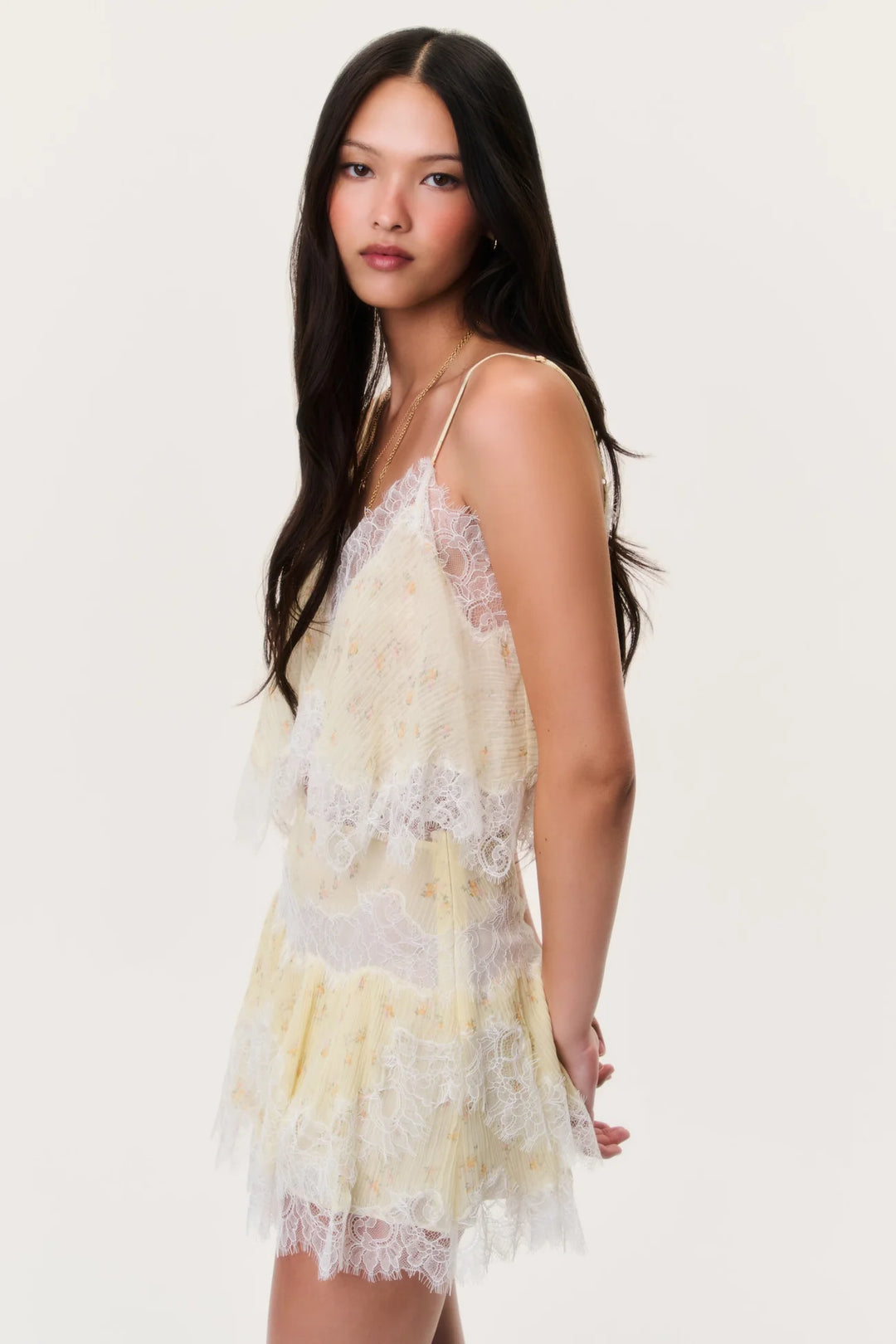 Kellison Cotton-Silk Mini Skirt Lemon Haze