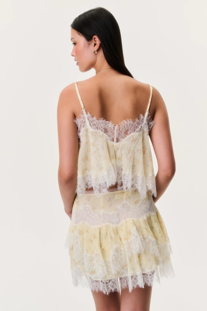 Kellison Cotton-Silk Mini Skirt Lemon Haze