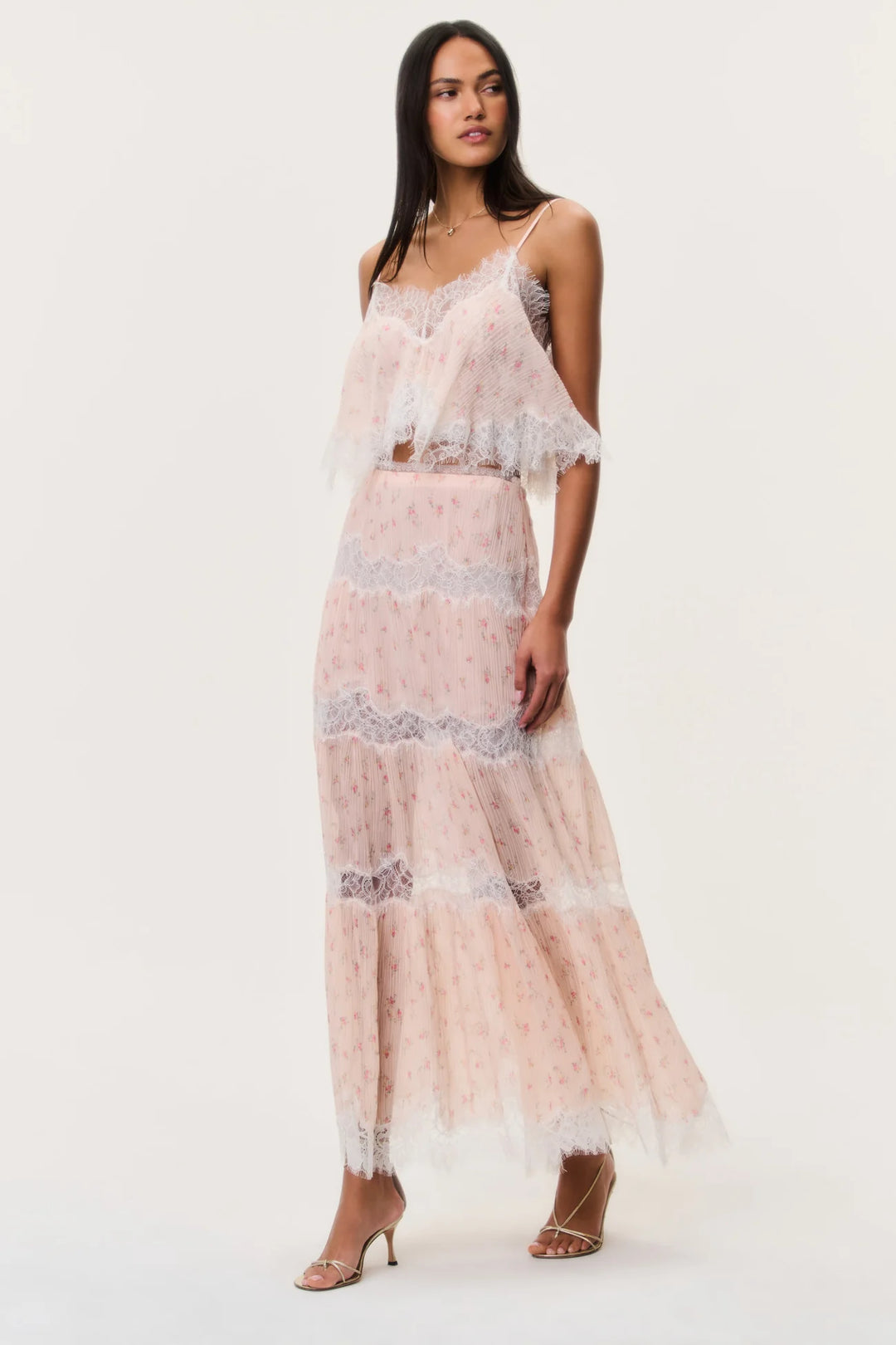 Everhart Cotton-Silk Lace Maxi Skirt Sweet Nectar