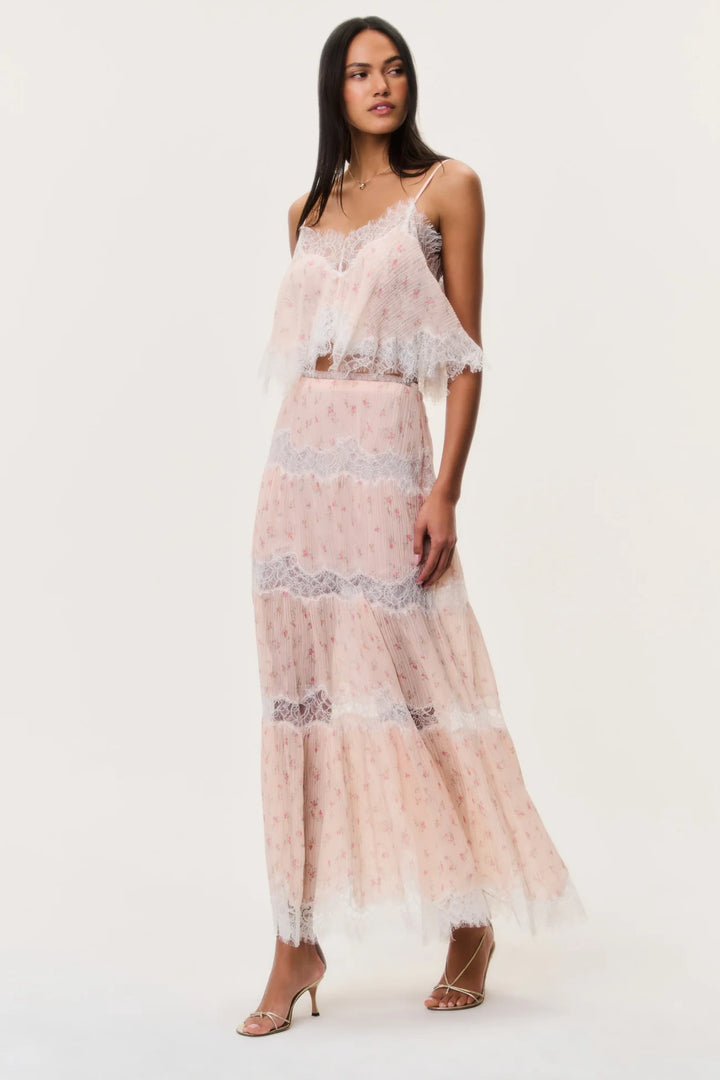 Everhart Cotton-Silk Lace Maxi Skirt Sweet Nectar
