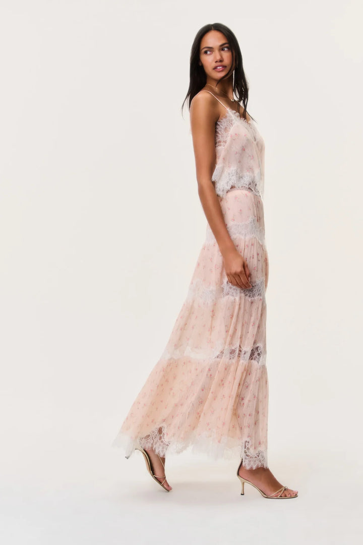 Everhart Cotton-Silk Lace Maxi Skirt Sweet Nectar