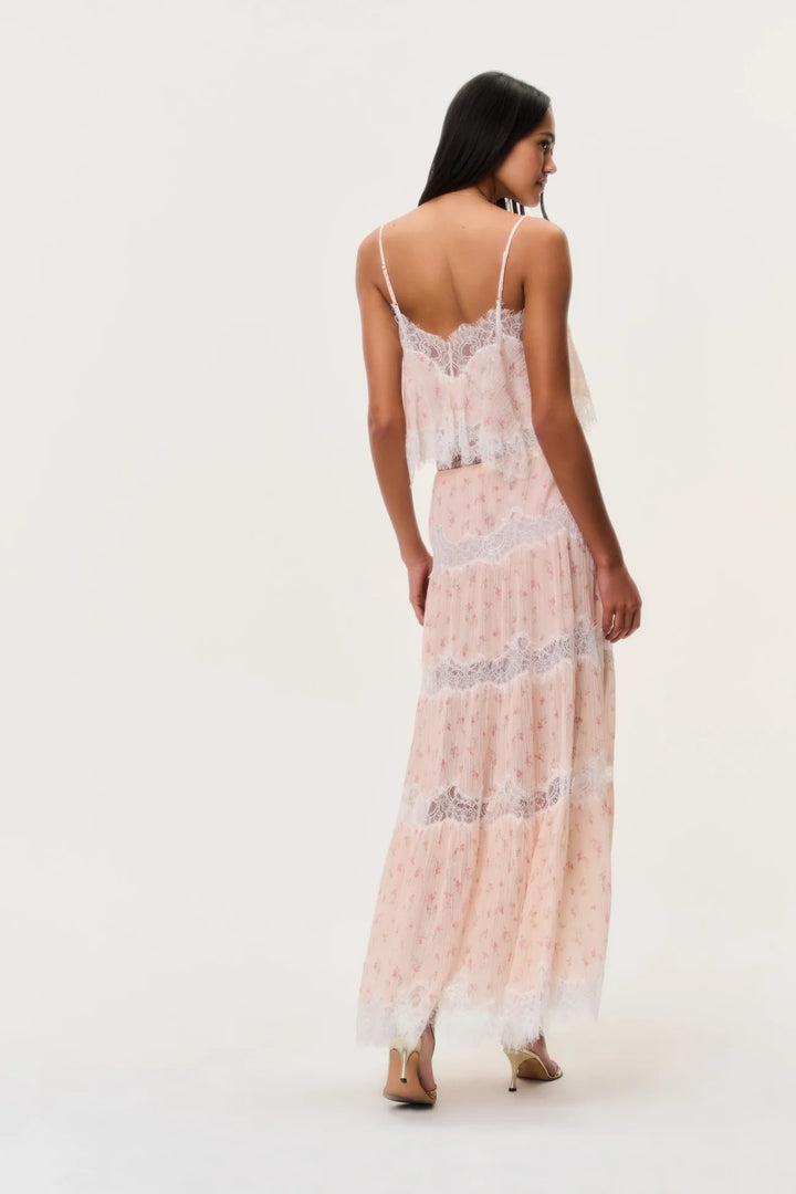 Everhart Cotton-Silk Lace Maxi Skirt Sweet Nectar