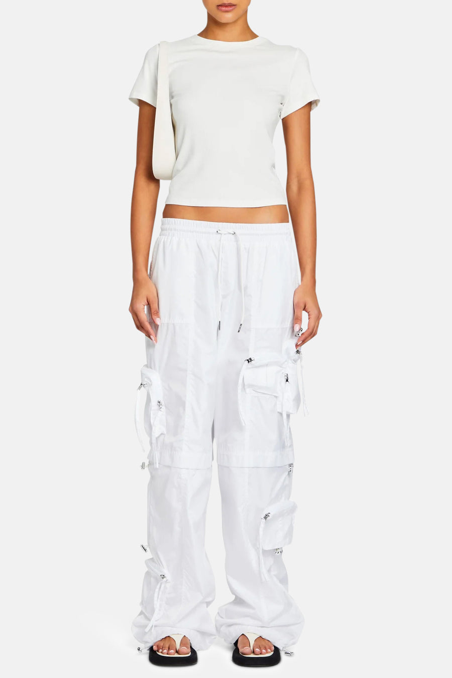 Alba Ruched Cargo Pant White