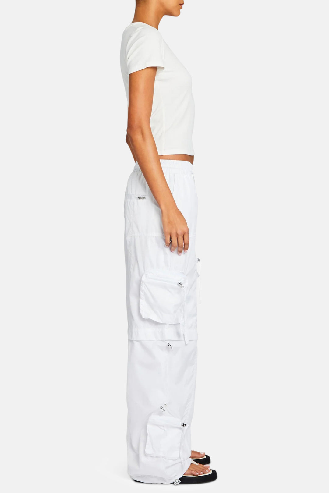 Alba Ruched Cargo Pant White