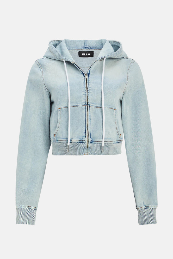 Edith Cropped Hoodie Skylight Terry