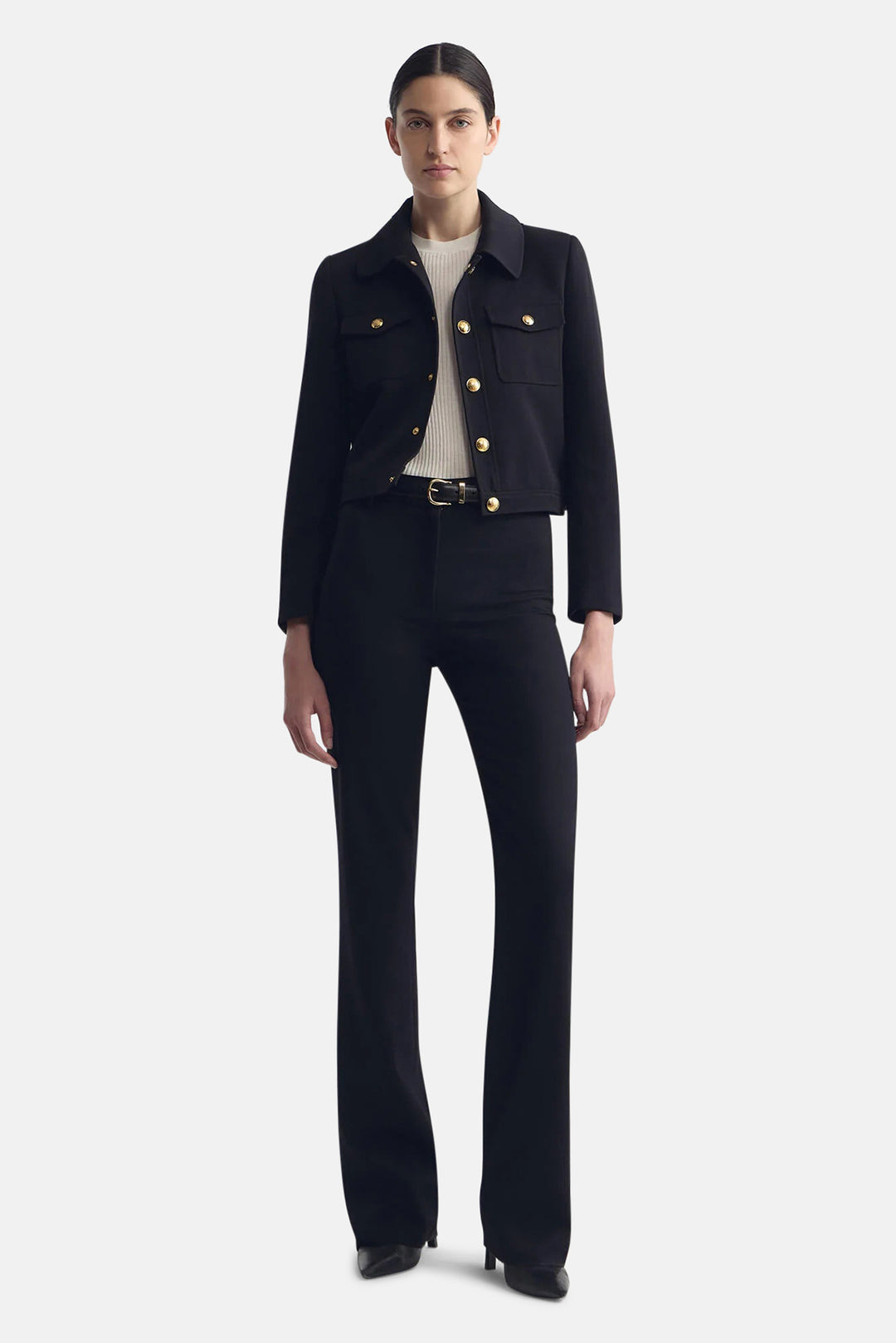 Edna Cropped Jacket Black