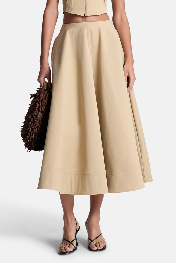 Eleanor Midi Skirt Desert Beige