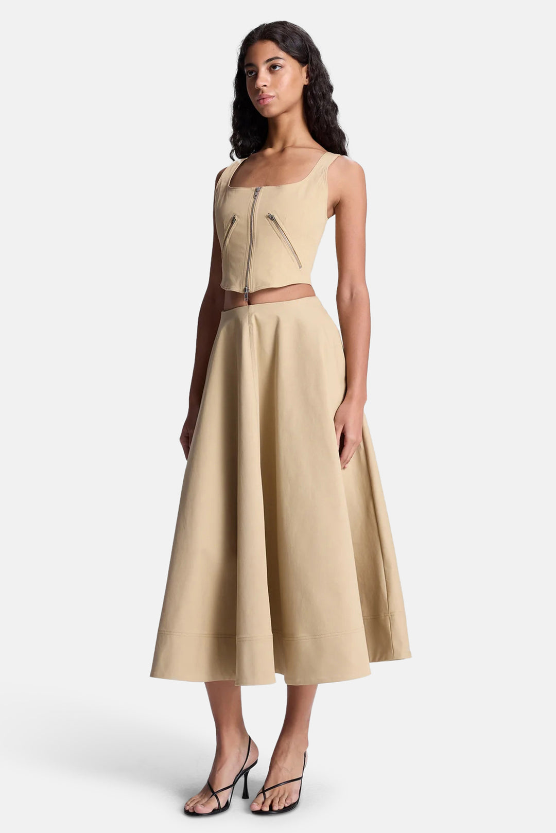 Eleanor Midi Skirt Desert Beige