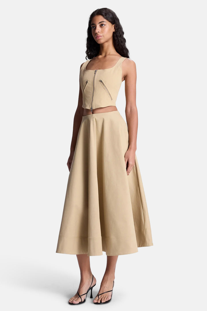 Eleanor Midi Skirt Desert Beige