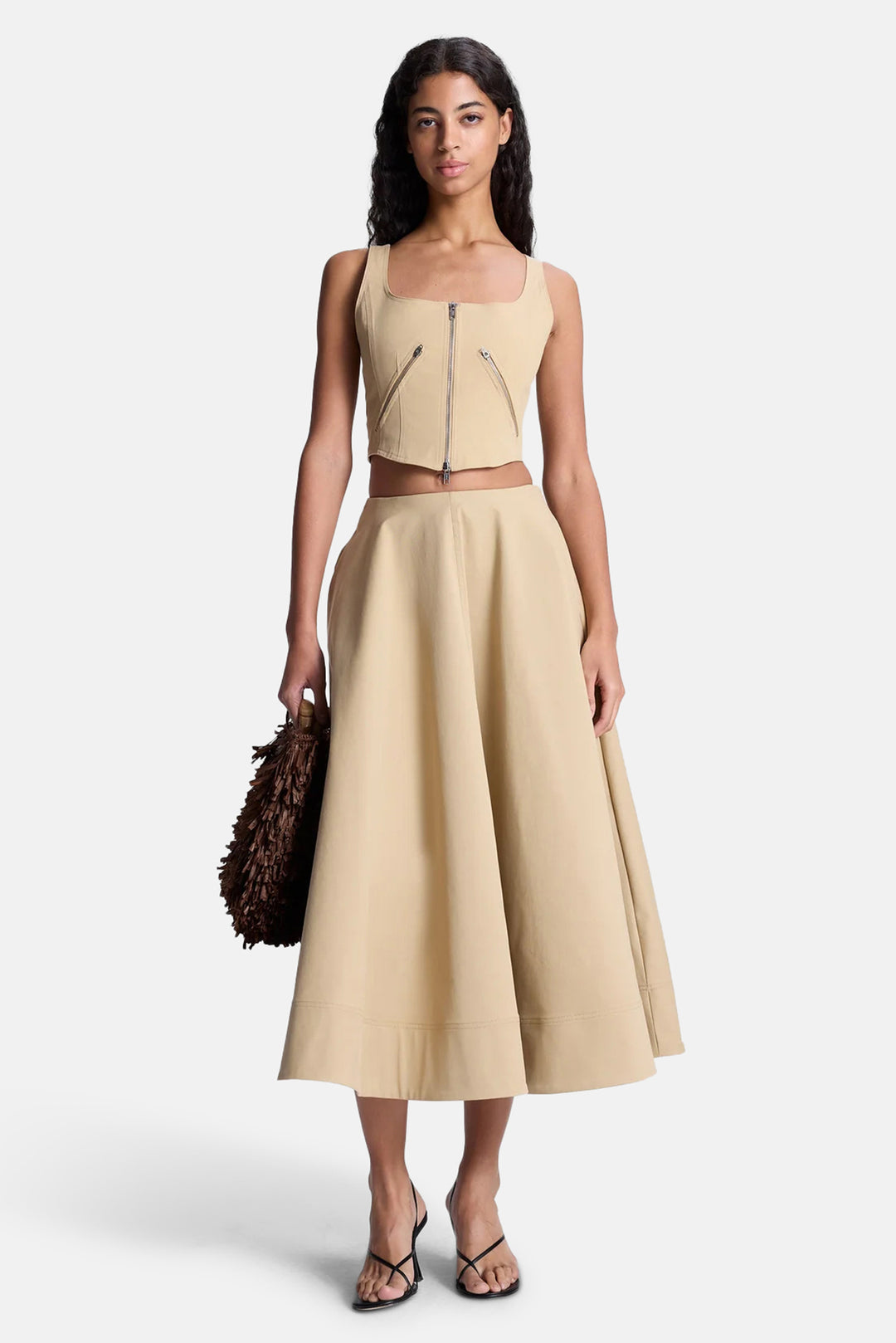 Eleanor Midi Skirt Desert Beige