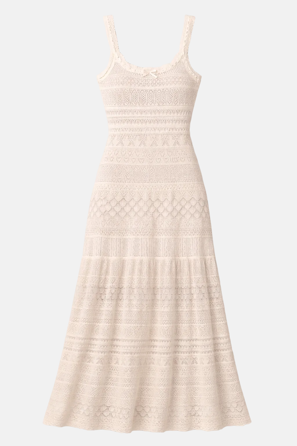 Solenne Fine Pointelle Maxi Dress Light Chai