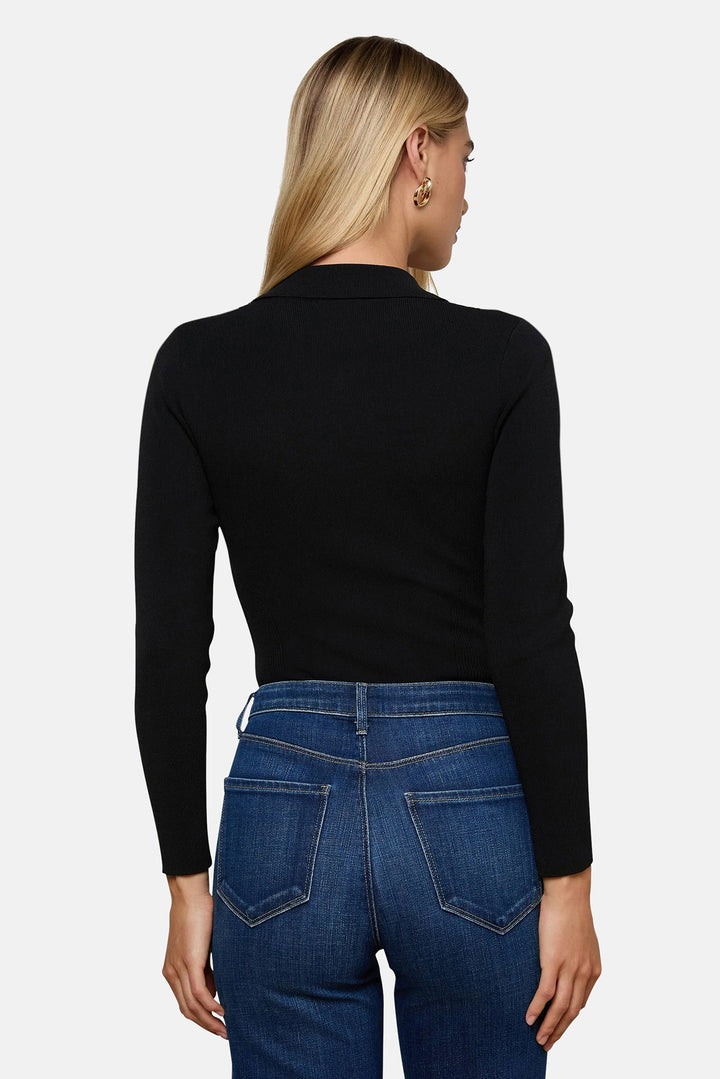 Elisabetta Knit Bodysuit Black/Gold