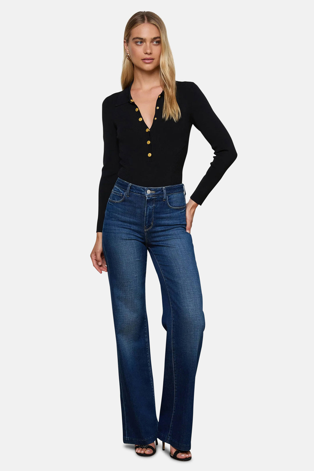 Elisabetta Knit Bodysuit Black/Gold