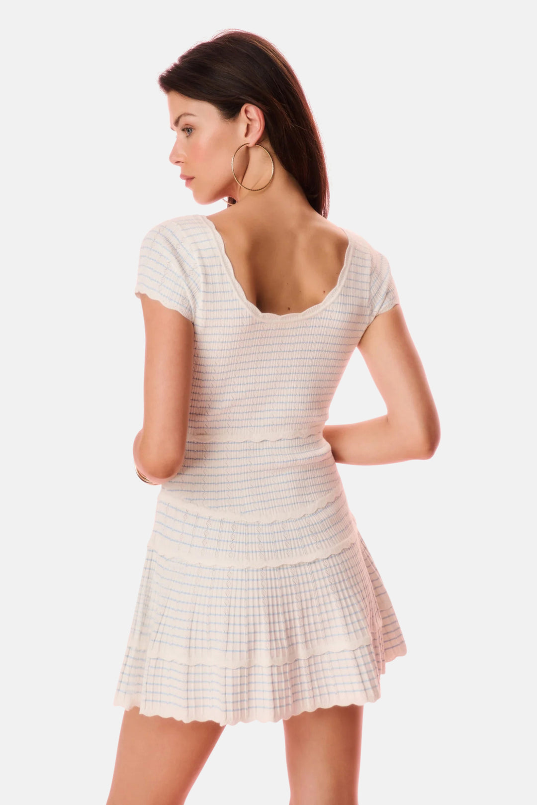 Elisavette Striped Stretch Knit Mini Dress Sailor Stripes