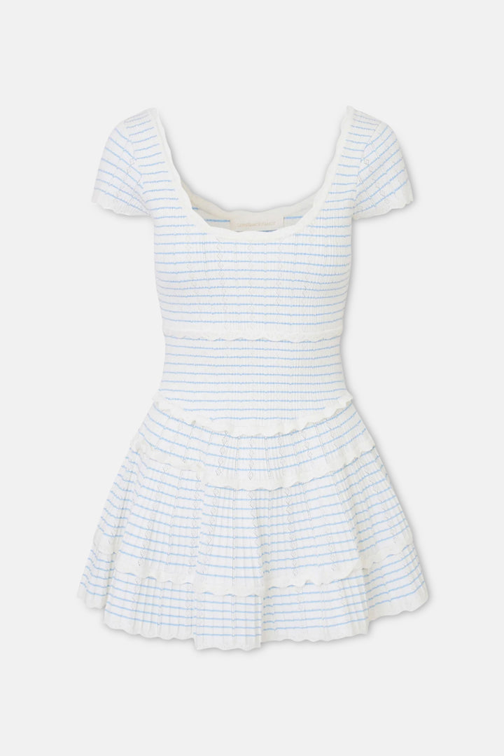 Elisavette Striped Stretch Knit Mini Dress Sailor Stripes