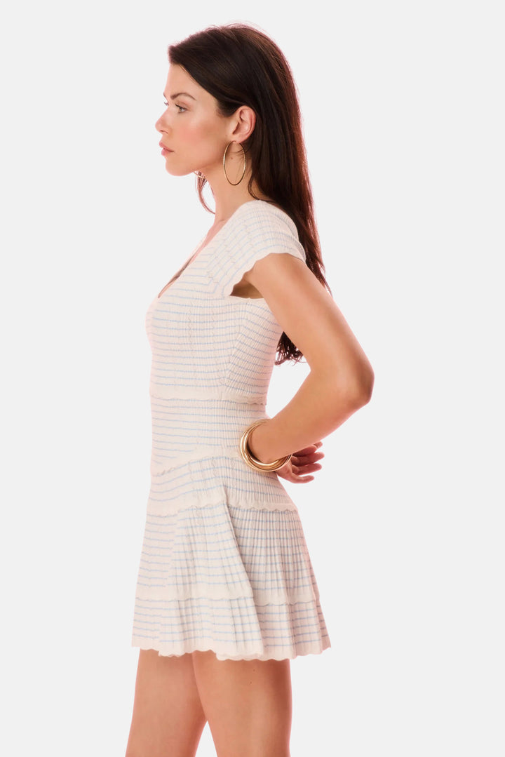 Elisavette Striped Stretch Knit Mini Dress Sailor Stripes