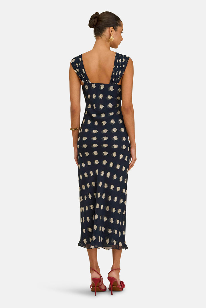 Eliseo Dress Small Dot Deep Lake