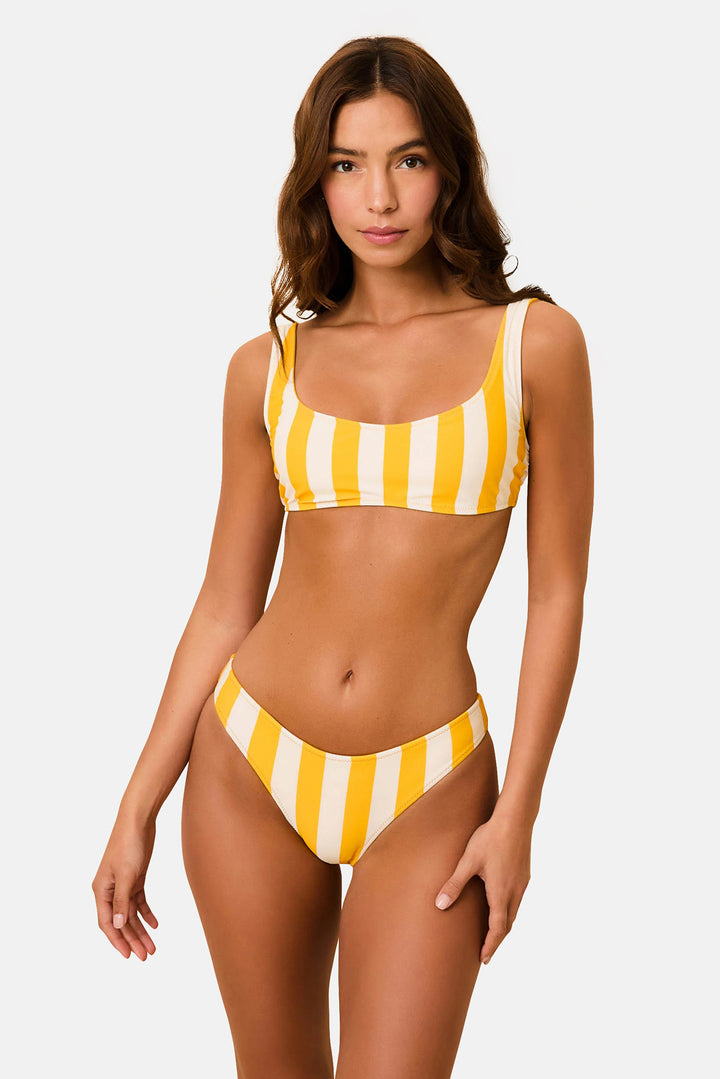 Elle Reversible Bikini Bottom Pineapple / Brule Stripe