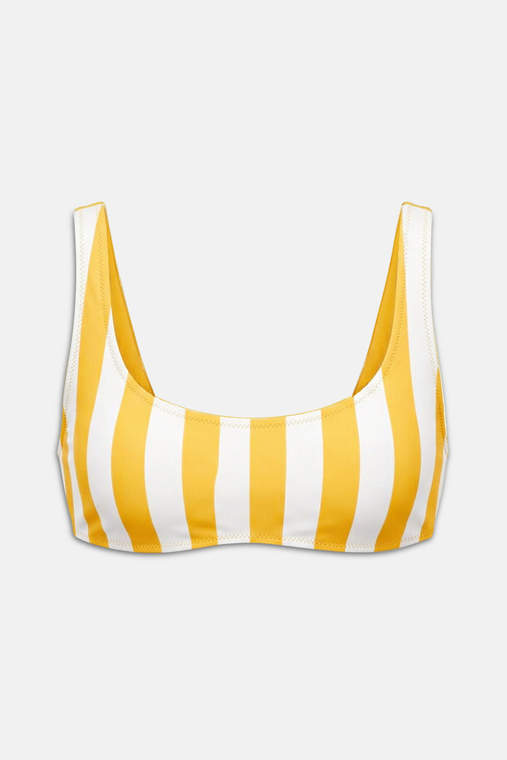 Elle Reversible Bikini Top Pineapple / Brule Stripe
