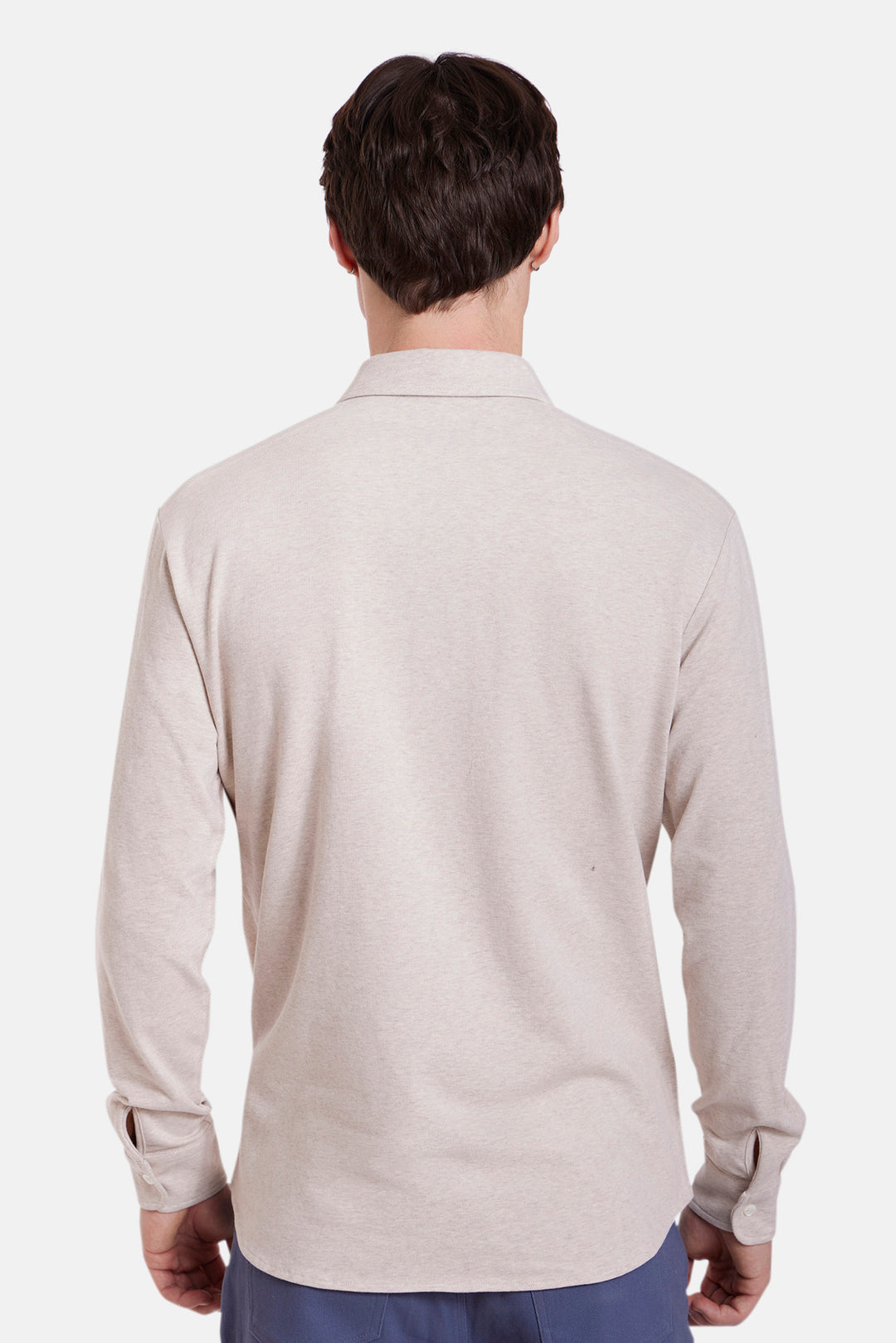 Elyon Soft Jersey Button Up Heather Oatmeal