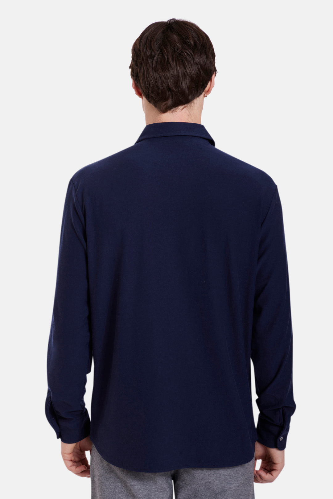 Elyon Soft Jersey Button Up Navy