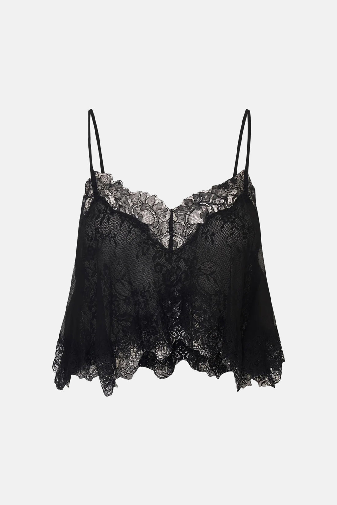 Elysia Silk Lace Crop Top Black