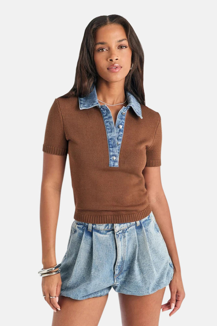 Erika Knit Top Lakeside/Cedarwood