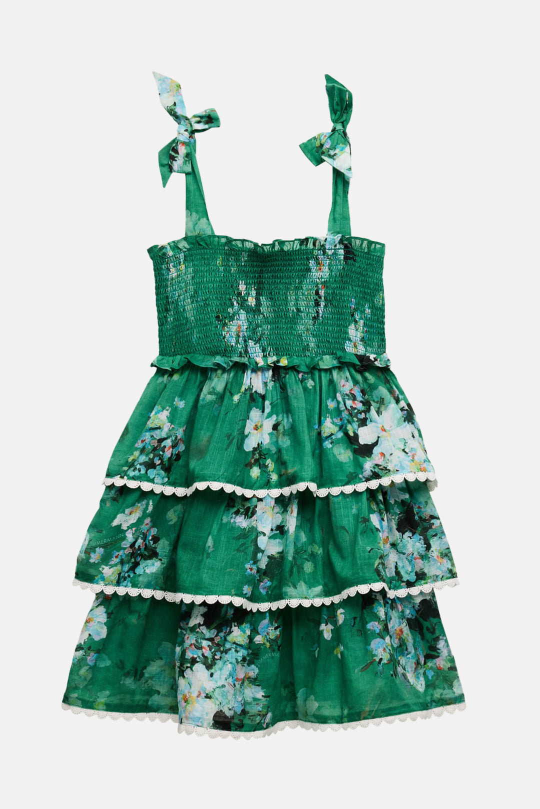 Zimmermann Girls Everley Tiered Dress in Green 12 Yrs Zimmermann Girls Everley Tiered Dress in Green 12 Yrs