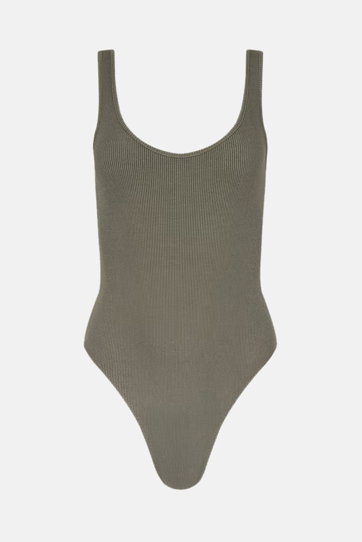 Nica Scoopneck Bodysuit Smokey Olive