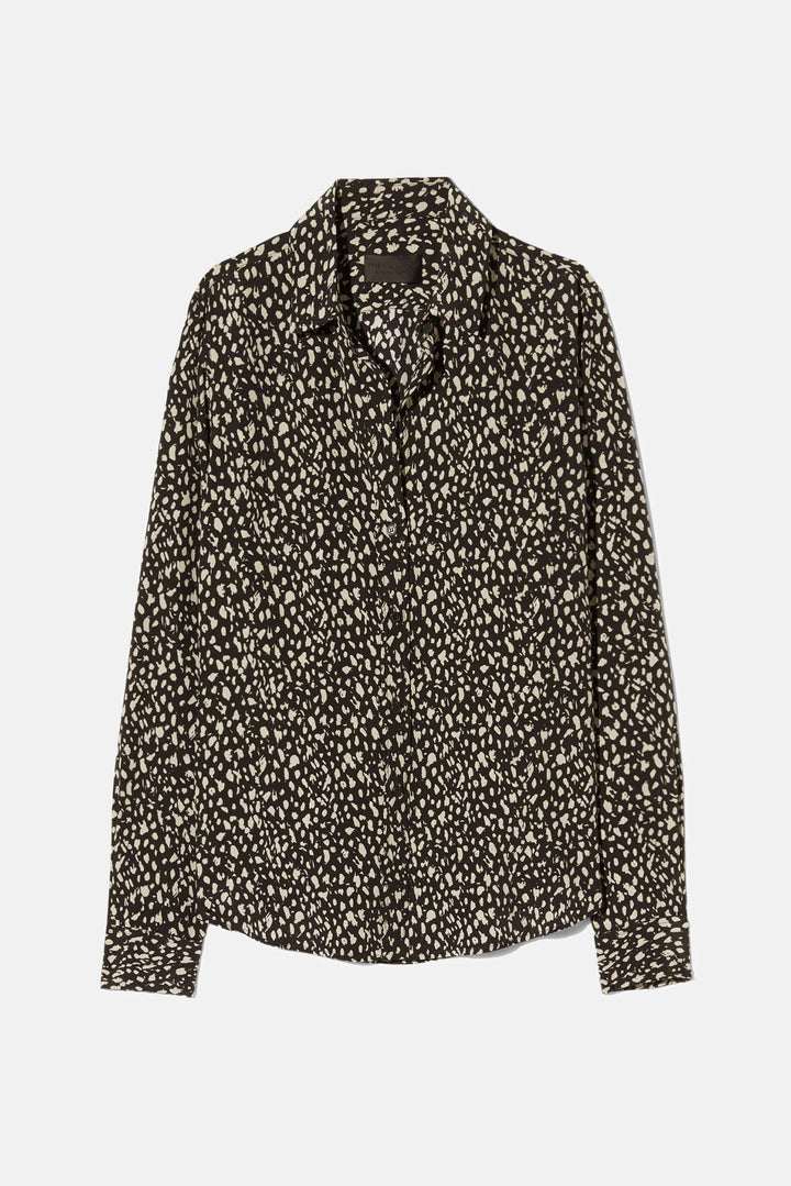 Gaia Shirt Black/Stone Cheetah Print