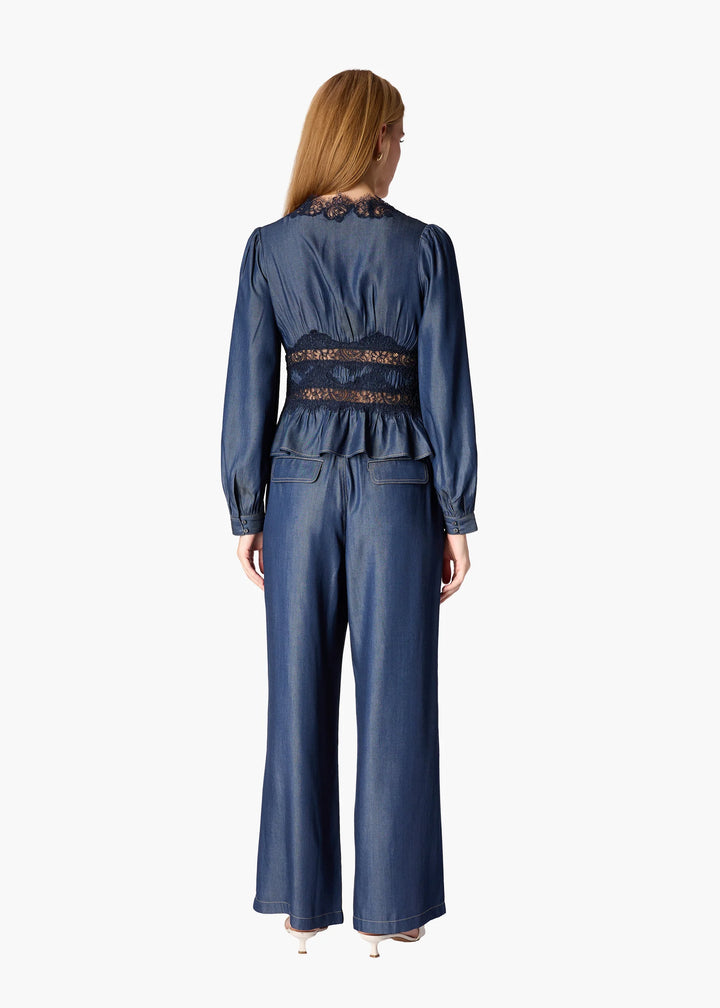 Sheldon Chambray Trouser Dark Wash