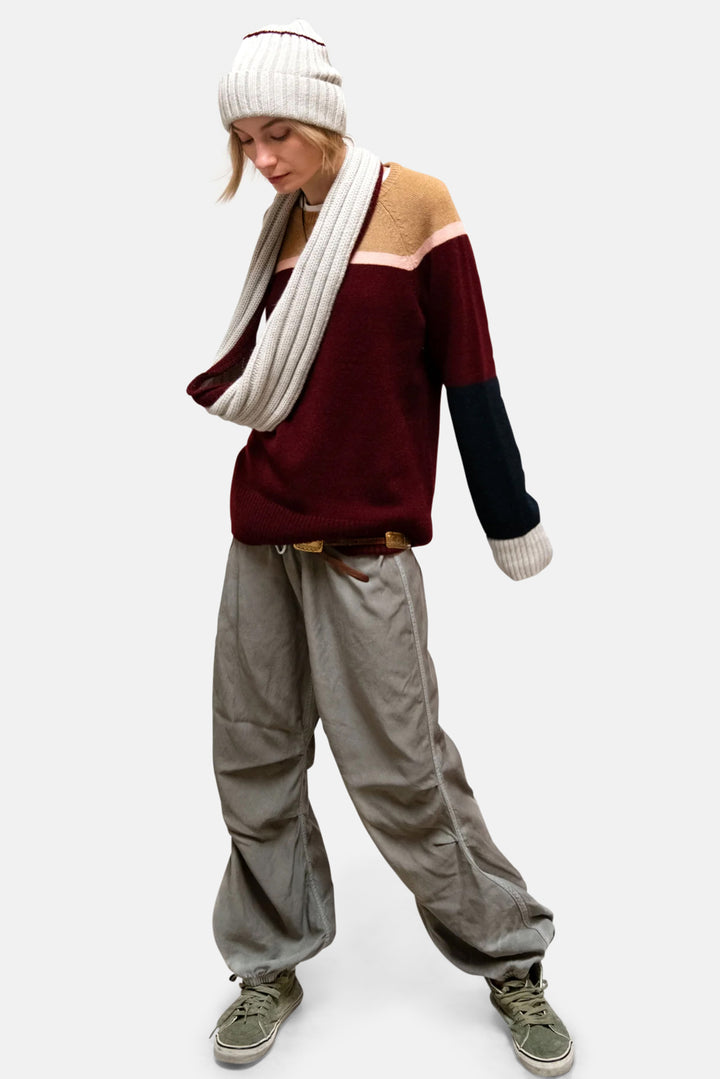 Matte/Satin Loose Drawcord Biggy Pant - Mud