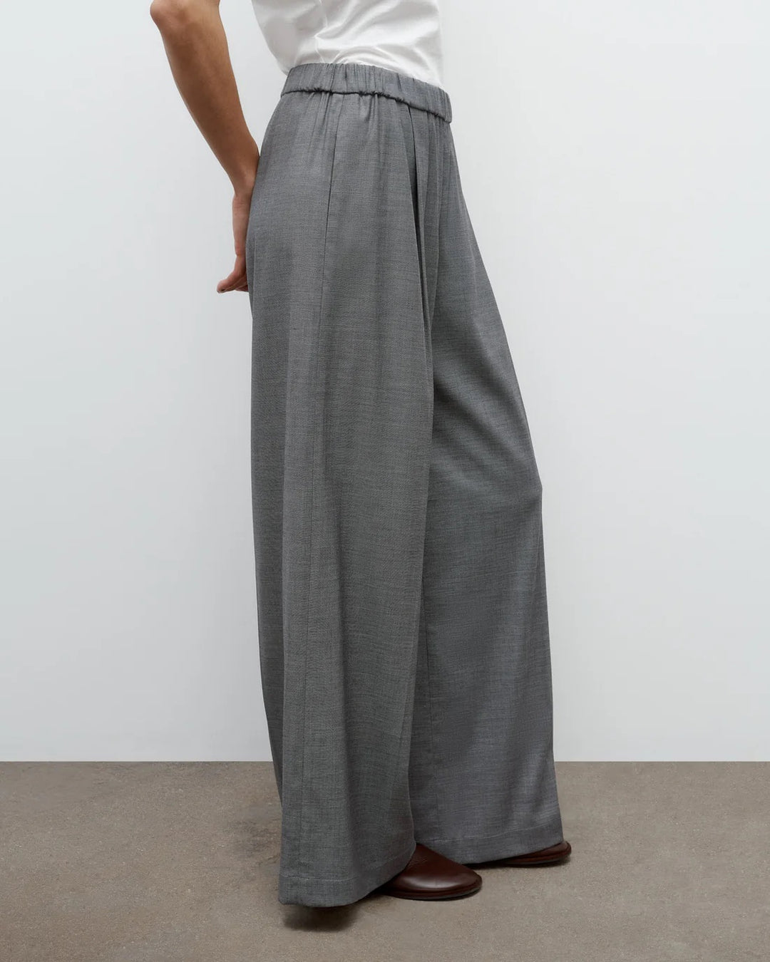 Eva Pant Wool/Viscose Medium Heather Grey