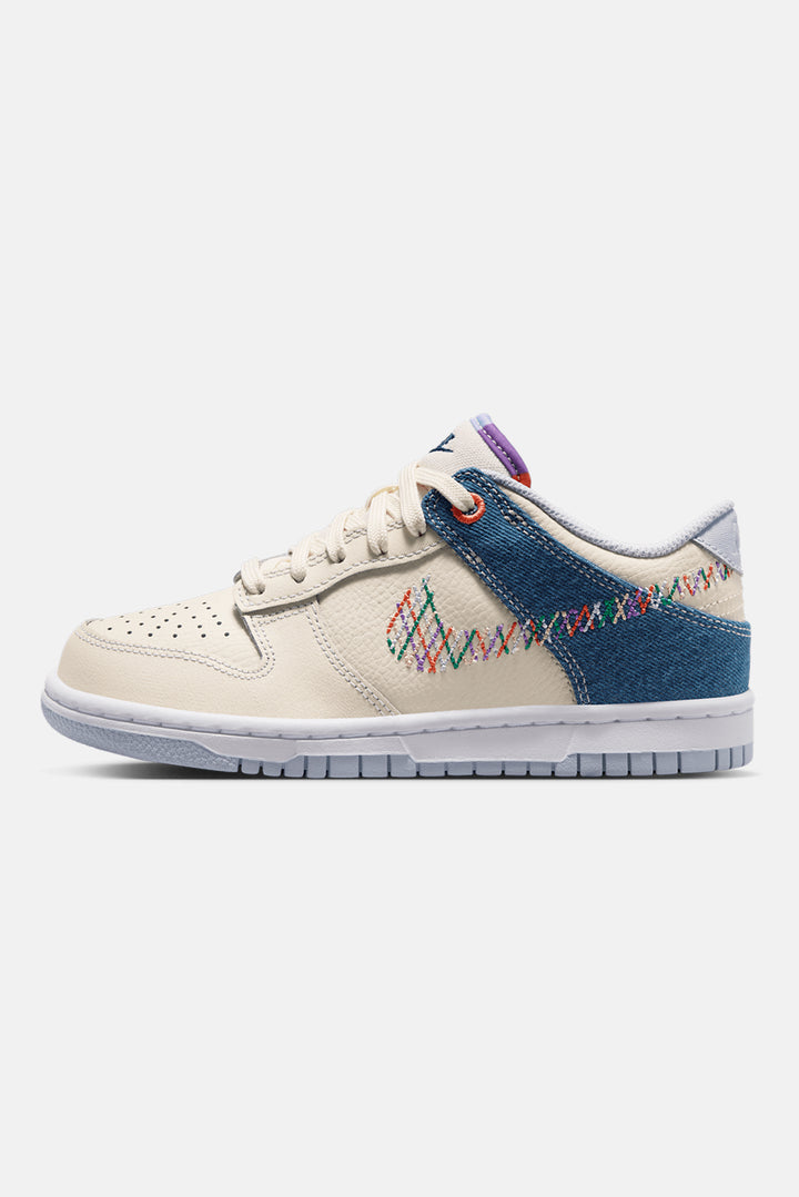 Kid's Dunk Low 'Multi Stitch - Soft Pearl/Blue Denim' (GS)