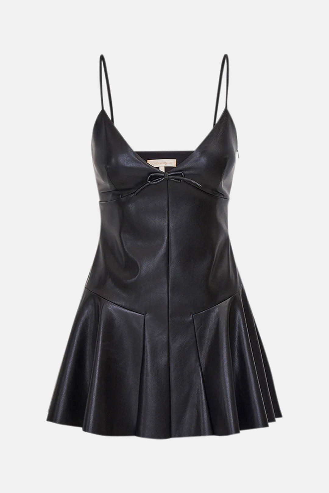 Falletta Vegan Leather Mini Dress Black