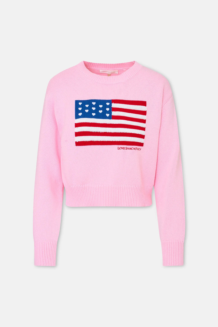 Ty Cotton Flag Pullover Blushing Liberty