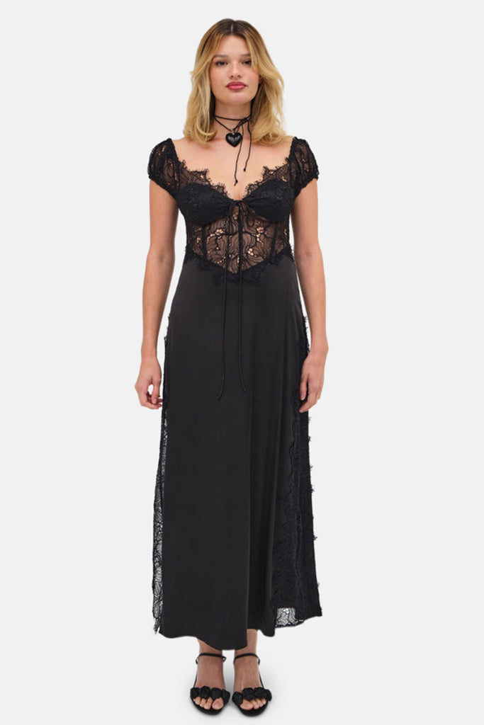 For Love & Lemons Casey Maxi Dress Black – blueandcream