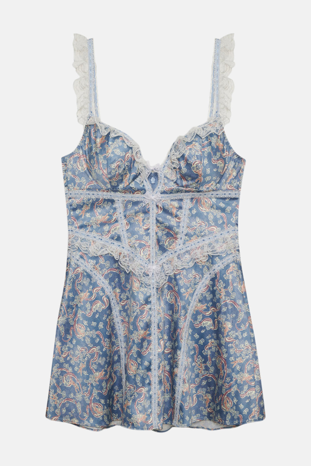 For Love & Lemons Emiliana Slip Dress Blue blueandcream For Love & Lemons Emiliana Slip Dress Blue blueandcream