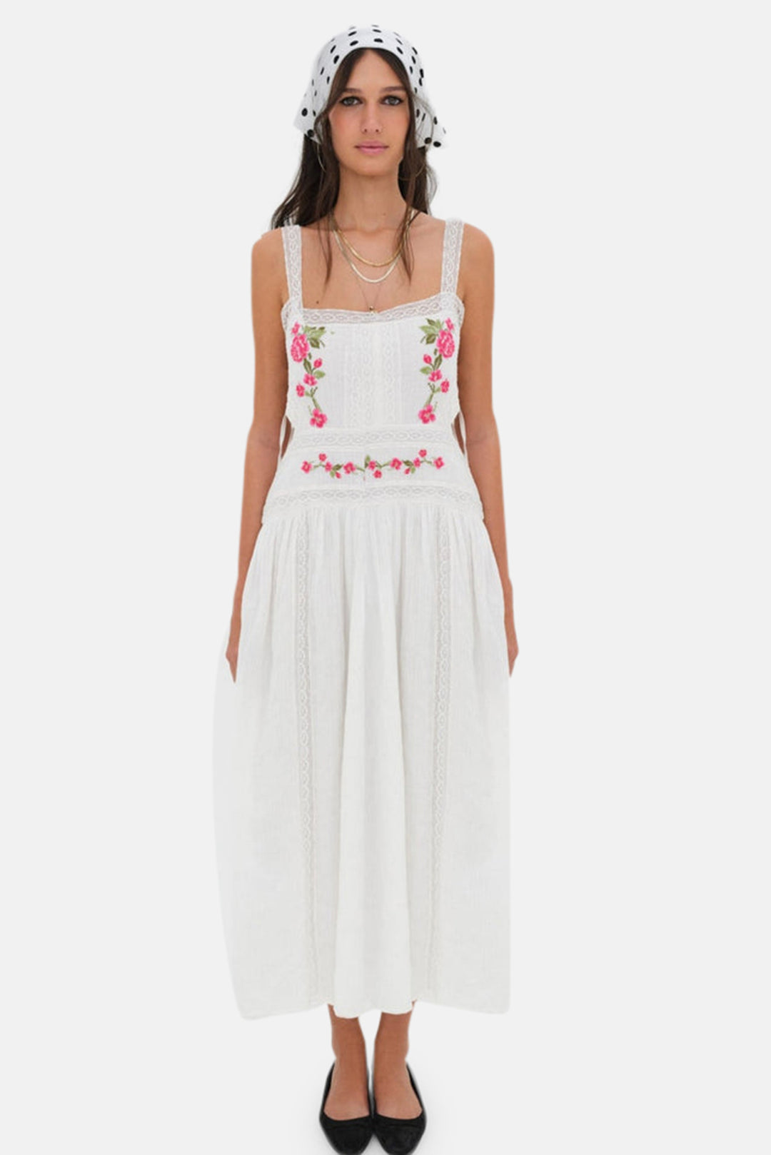 For Love & Lemons - Jolene Embroidered Midi Dress, Women's Dress, White, M, Women's Apparel, Women's Clothing For Love & Lemons - Jolene Embroidered Midi Dress, Women's Dress, White, M, Women's Apparel, Women's Clothing