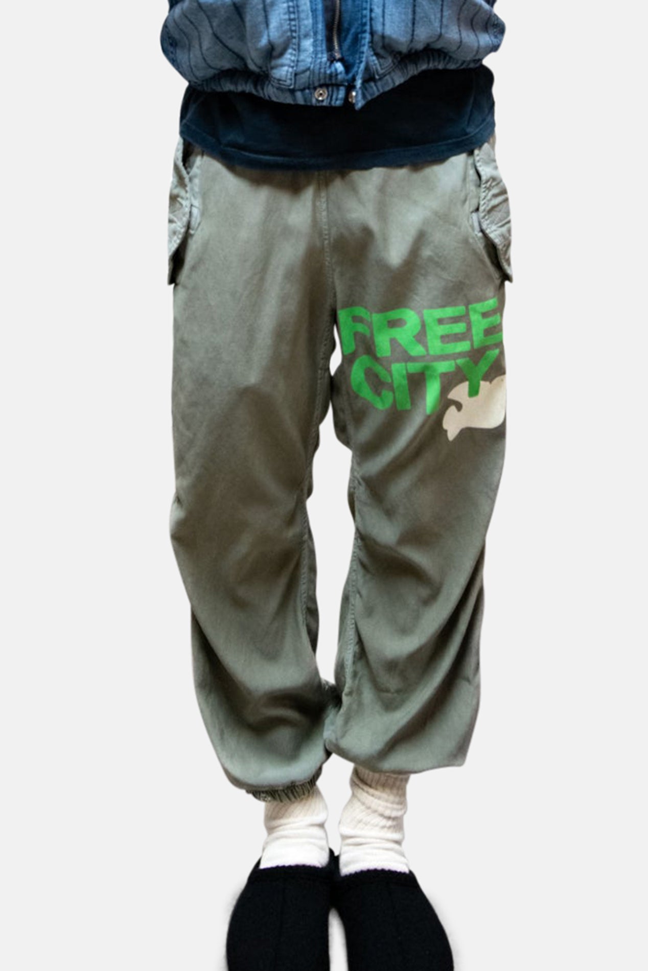 FREECITY LARGE Flap/Snap Matte/Satin Airjump Pant Putty – blueandcream