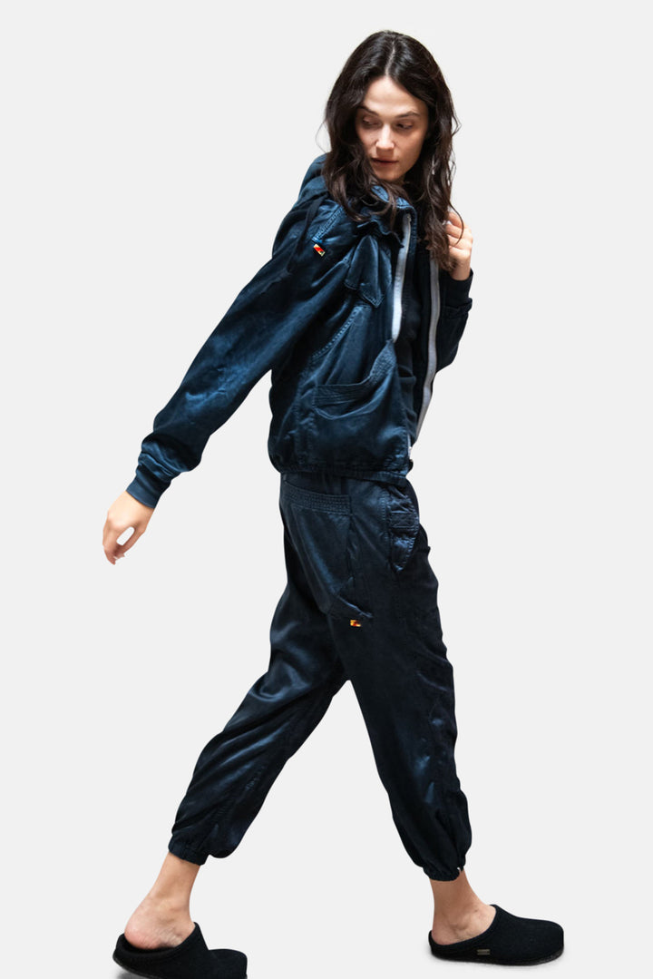 Flap/Snap Satin Jump Pant Blueplant Glass