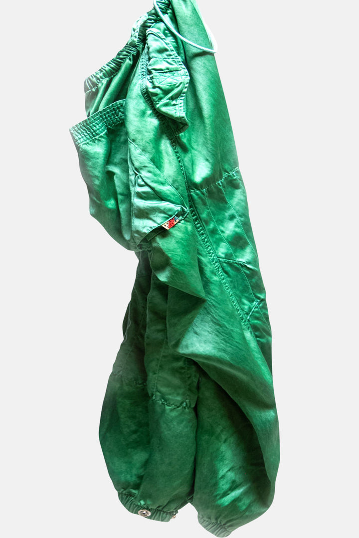 Flap/Snap Satin Jump Pant Greenlight Glass