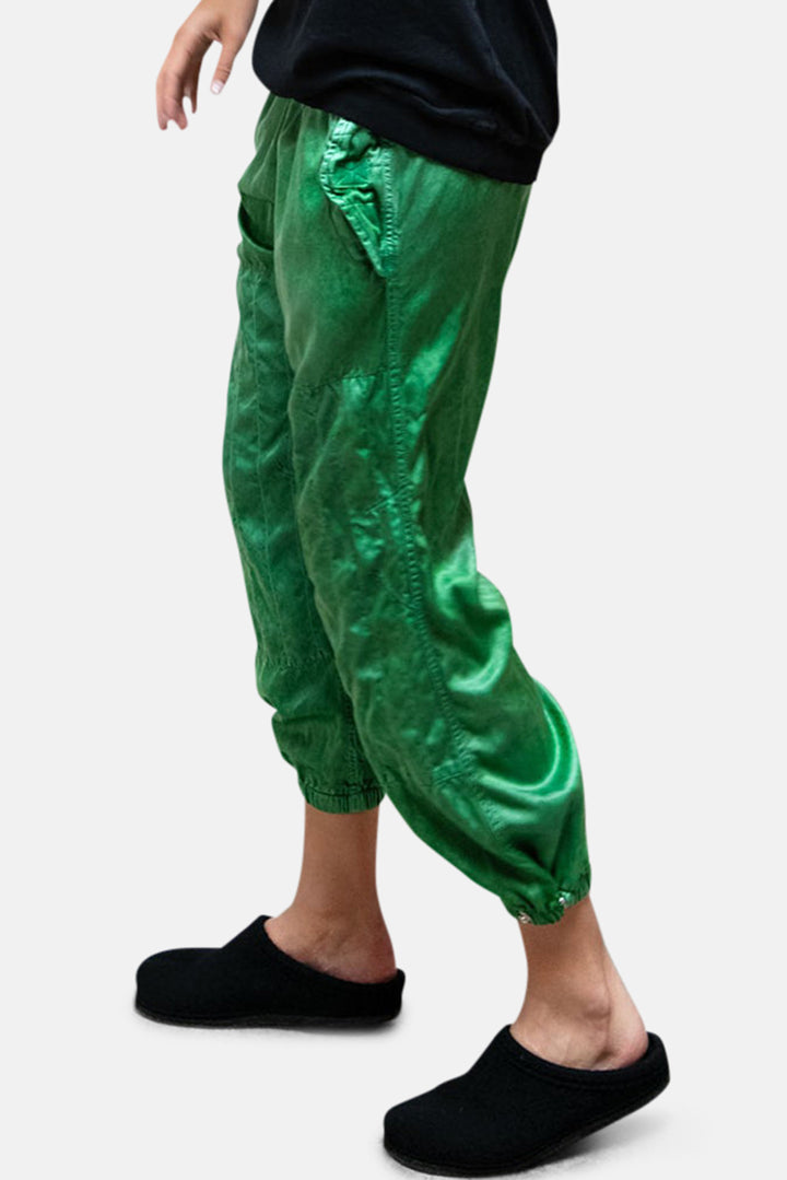 Flap/Snap Satin Jump Pant Greenlight Glass