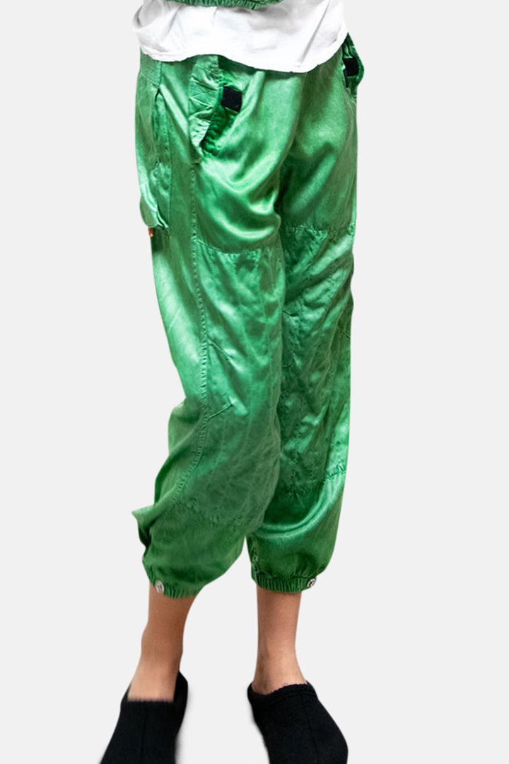 Flap/Snap Satin Jump Pant Greenlight Glass