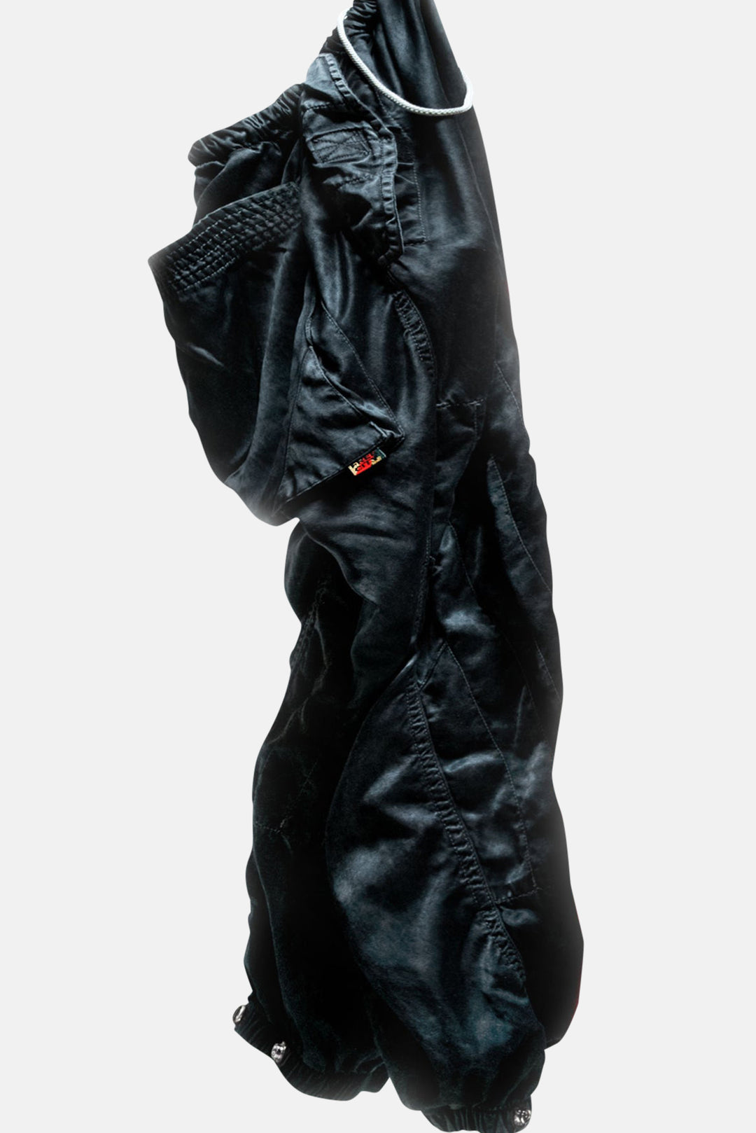 Flap/Snap Satin Jump Pant Superblack Glass