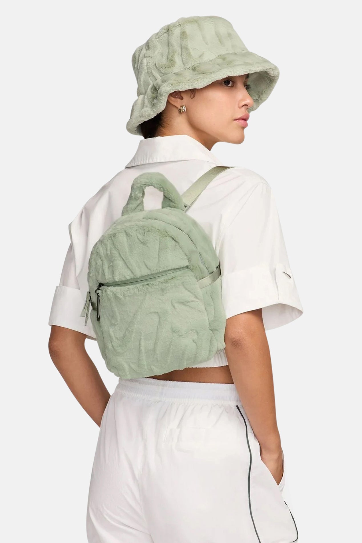 Faux Fur Futura Mini Backpack Jade Horizon – blueandcream