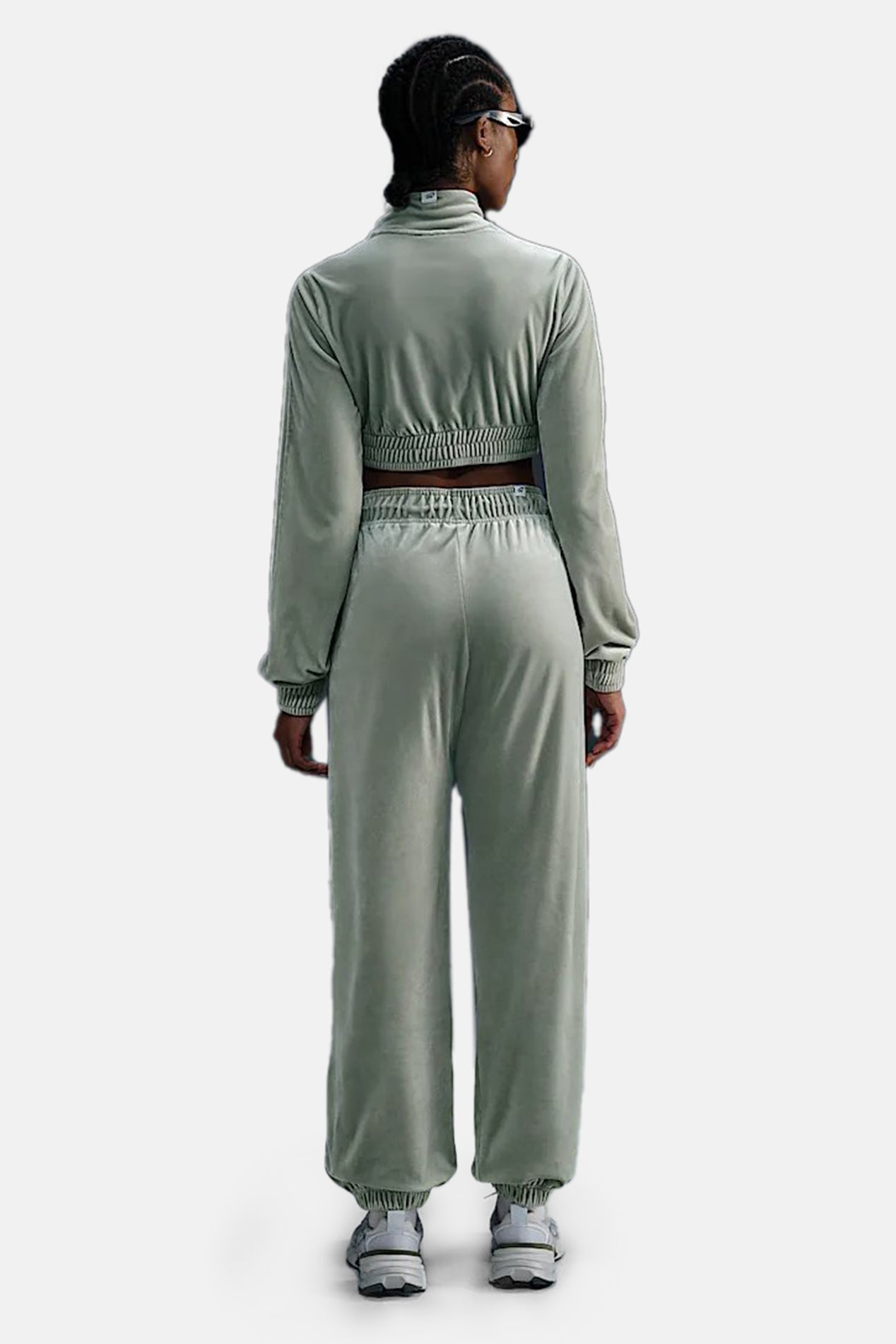 トップス 30 Nike Women's Cropped Velour Full Zip Top Jade Horizon – blueandcream