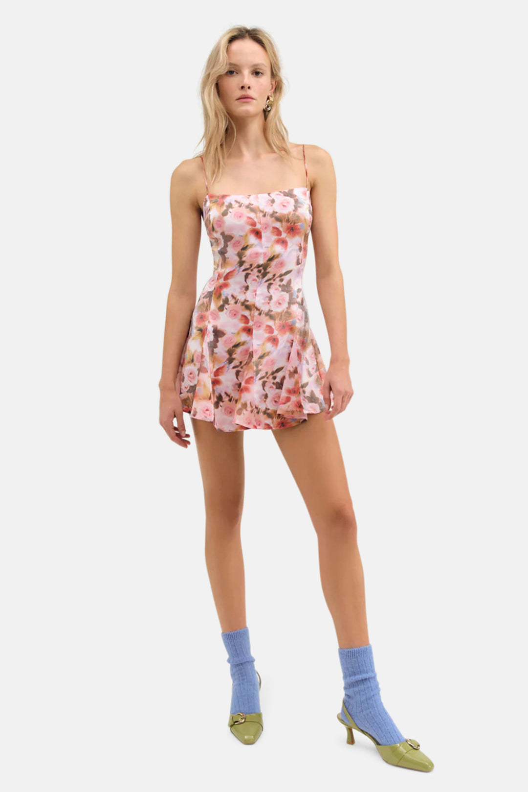 Fallen Floral Mini Dress Pink