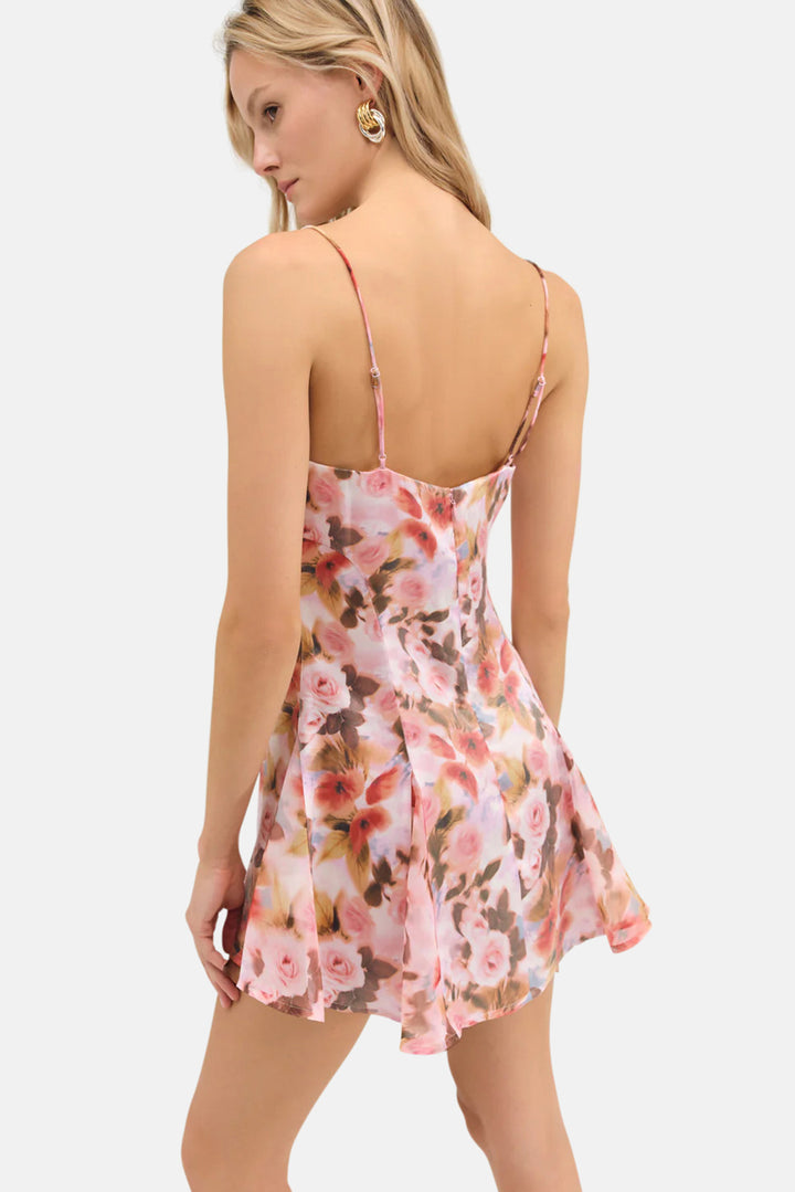 Fallen Floral Mini Dress Pink