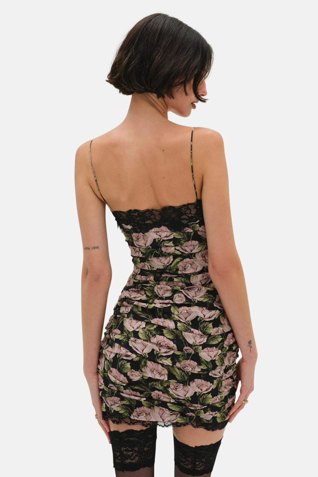 for Love & Lemons Fallen Rose Mini Dress Black blueandcream for Love & Lemons Fallen Rose Mini Dress Black blueandcream